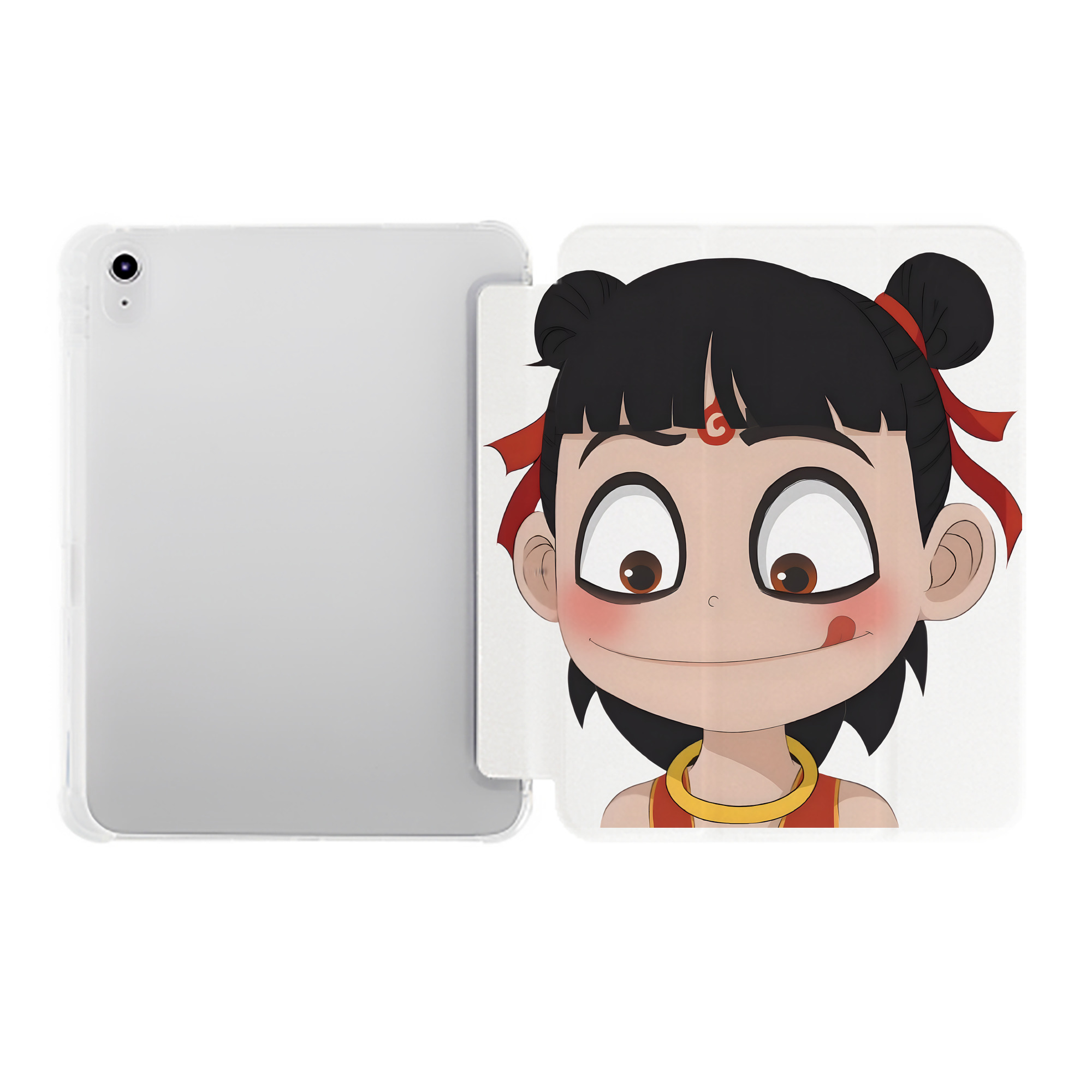 （画像用） Ne Zha 2 ナタ 魔童の大暴れ IPad ケース ペン収納付き 三つ折りスタンド PUレザー×シリコン 対応機種9.5/10.5/10.9インチ
